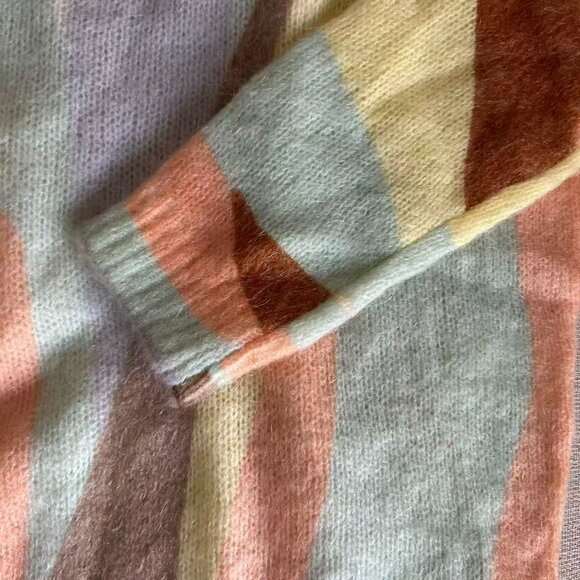 Sezane Amicie Jumper XS/S/M Leaves Print Kid mohair French Knit Sweater Soft - Picture 7 of 9